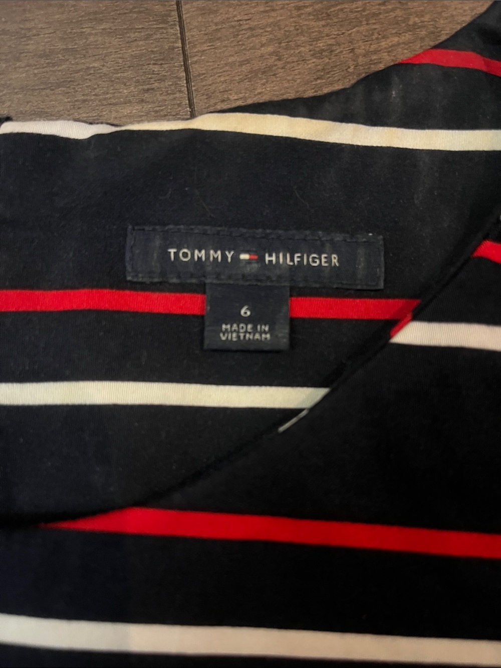 NWOT Tommy Hilfiger Striped Sleeveless Belted Mini Dress - Navy, Red & White - Picture 2 of 10